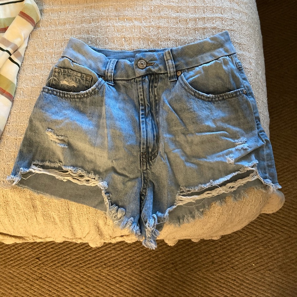 Flaired Jean Shorts